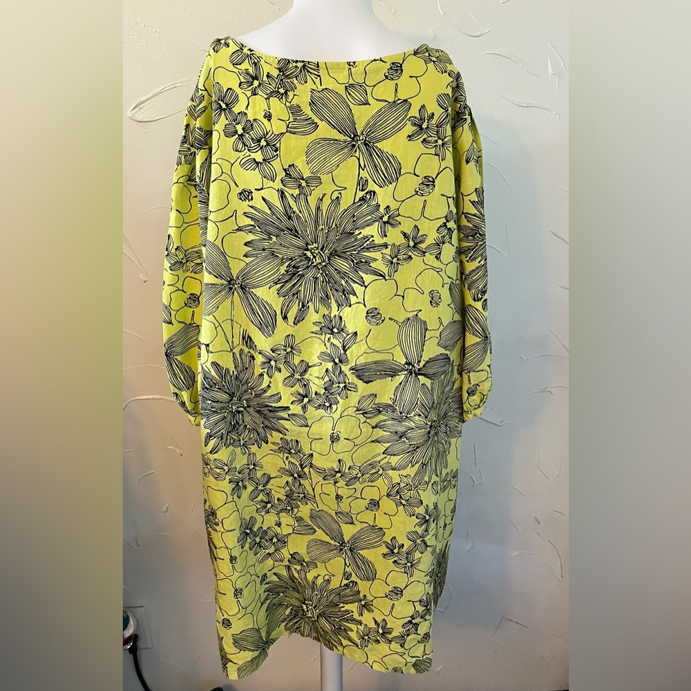 Bryn Walker 100% Linen Carina Floral Print Dress SZ L - Picture 2 of 13